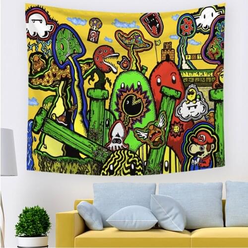 New Fashion Creativity Cartoon Tapestry Wall Decoration Farmhouse Tent Party Holiday Wall Hanging Supplies Bedspread Beach Mat