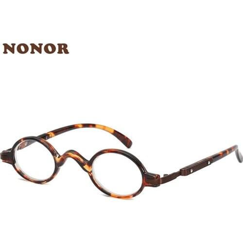 NONOR Reading Glasses Men Women Fashion Small Round Frame Reading Eyeglasses High Quality Prescription glasses Diopter +1.0-+3.0