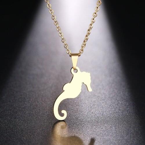 DOTIFI Stainless Steel Necklace For Women Seahorse Choker Necklace Pendants Gift Engagement Jewelry