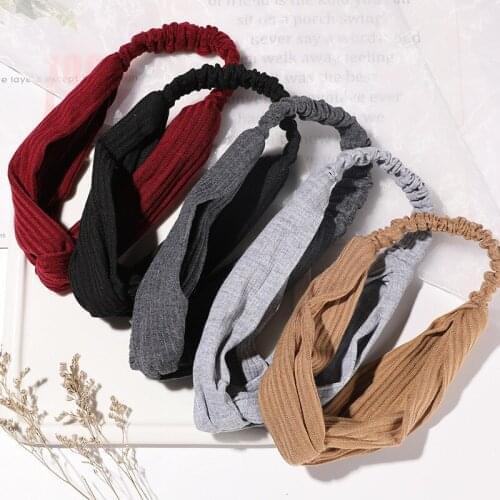 Women Solid Headband Turban Elastic Headwear Head Wrap Women Hair Accessories for Women Striped Hair Bands Jewelry