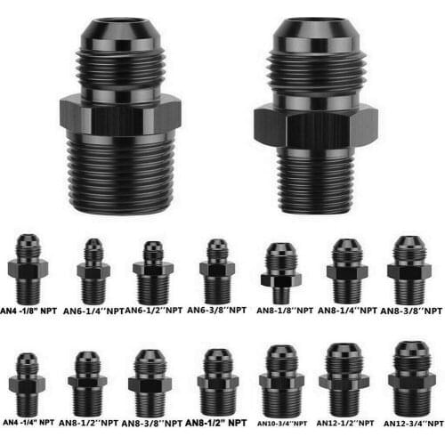 AN4 AN6 AN8 AN10 AN12 NPT Straight Fuel Oil Air Hose Fitting Male Adapter Pipe Thread Fitting Car Auto accessories