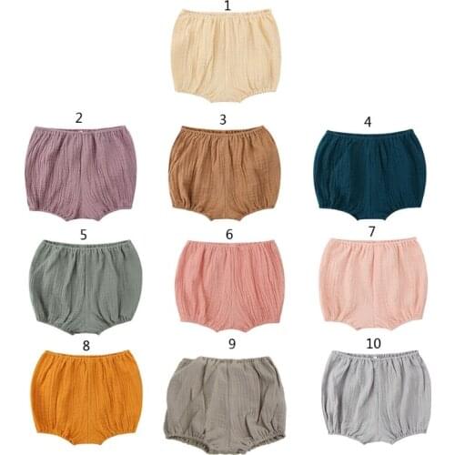 J60B Infant Kids Harem Pants Cotton Shorts Newborn Baby Boys Girls Short Trousers PP Pants Diaper Covers Bloomers 0-18 months