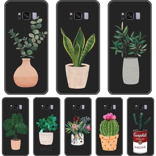 Potted Flower Case For Samsung Galaxy Note 9 8 5 4 Silicone Back Cover For Samsung Galaxy S5 S6 S7 Edge S8 S9 Plus Phone Case