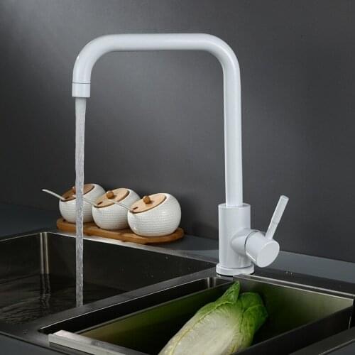 Kitchen Sink Faucets 304 Stainless Steel Kitchen Mixer Tap Single Handle Hot and Cold Kitchen Crane Tap Rotating Faucet