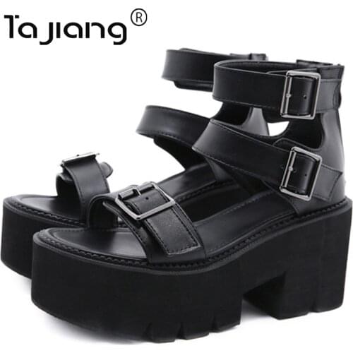 Ta Jiang Summer New height increase womens shoes metal buckle Roman thick-soled wedge sandals gladiator shoes T2027