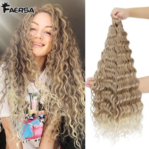 Deep Wave Twist Crochet Hair Natural Synthetic Afro Curls Crochet Braid Ombre Braiding Hair Extensions For Women Low Tempreture