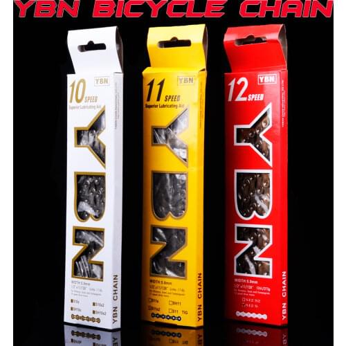 Free Shipping YBN KMCX12 x10 x10sl x9sl x11sl bike chain 9 10 11s gold mountain road sram SHIMANO116 length