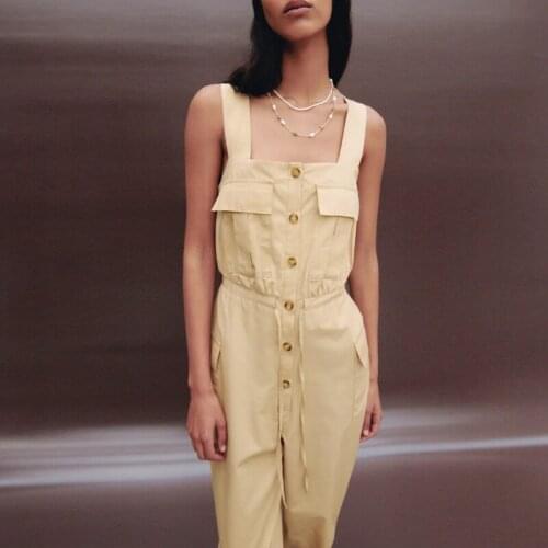 High quality new product ladies solid color overalls casual fashion jumpsuit sports bodysuit women romper