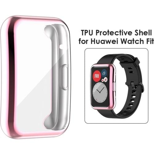 Anti Scratch Full Cover Screen TPU Case Protector Cover for Huawei Watch Fit Smartwatch Protector Shell Housing