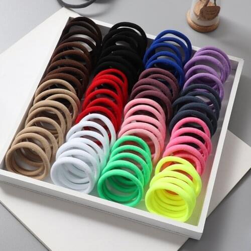 30Pcs/Set Women Elastic Hair Bands Girls Colorful Nylon Rubber Bands Headband Scrunchie Kids Ponytail Holder Hair Accessories