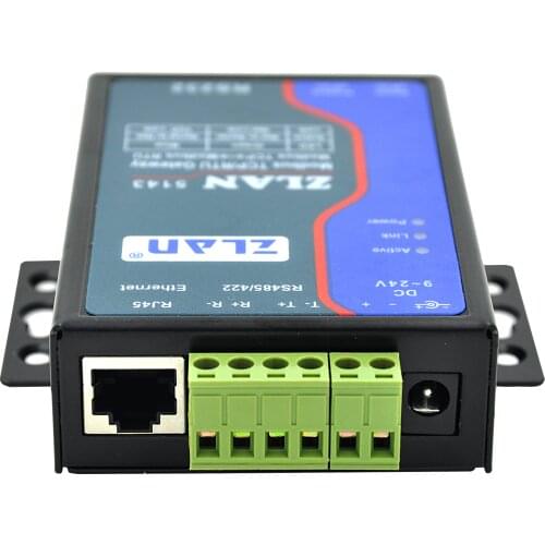 ZLAN5143 RS232 RS485 422 to Ethernet RJ45 Converter Modbus RTU TCP Gateway multi host seiral port server