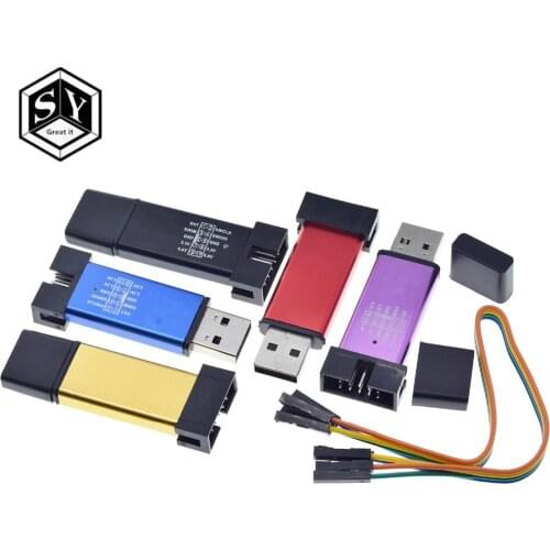 1PCS Great IT 1Set ST LINK Stlink ST-Link V2 Mini STM8 STM32 Simulator Download Programmer Programming With Cover DuPont Cable