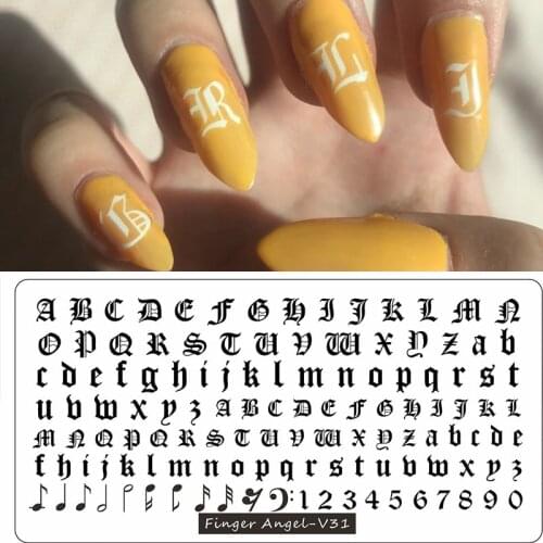 New! 6*12cm Nail Art Stamping Finger Angel Letter Words Nail Stamping Plates Manicure Stencil Set For Nail Stamping Template 1PC