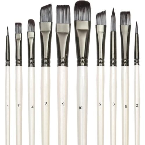 10 Pearl White Oil Painting Nylon Wool Watercolor Pens