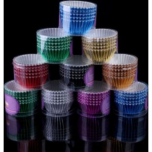 100Pcs/Pack Paper Cupcake Cup Aluminium Foil Muffin Baking Cups Liners Cupcakes Case