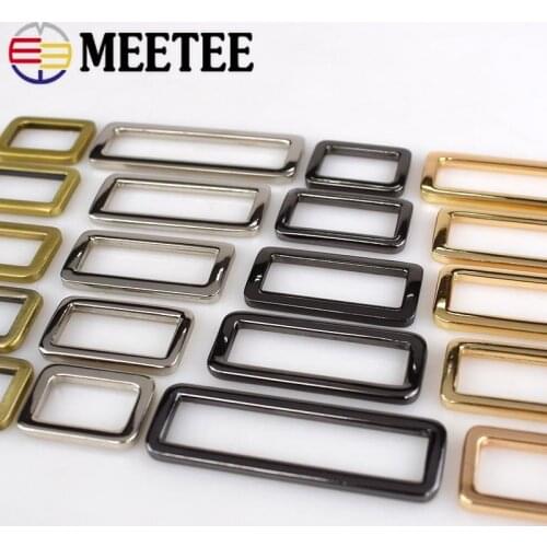 20pcs Meetee Metal Ring Buckles Adjustable Belt Webbing for Backpack Strap Shoes Bags Dog Collar Clasp Garment DIY Accessories