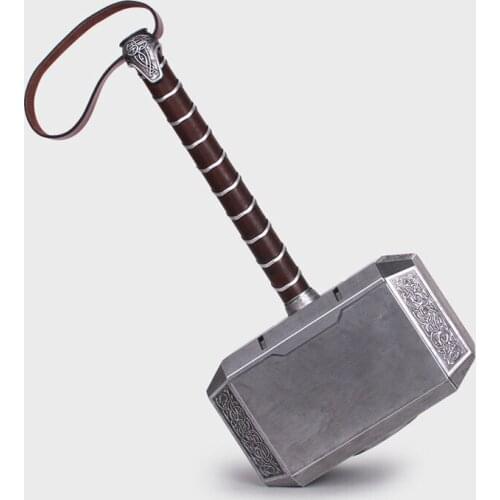 20cm Super Hero Weapon Hammer Metal Material Thunder Hammer Figure Weapons Model Kids Gift Movie Role Cosplay Playing Toy