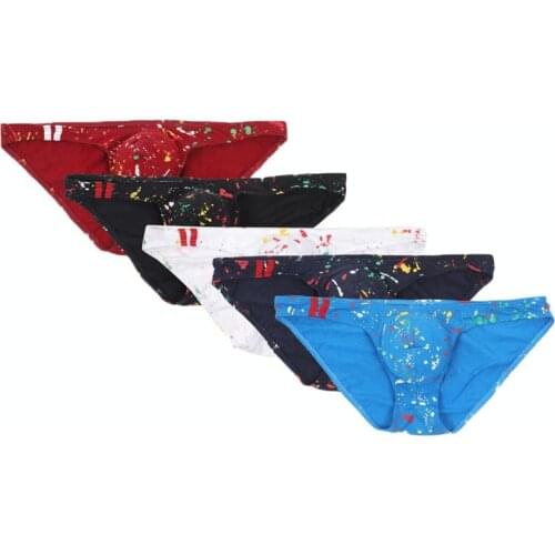 5PCS Low Waist Sexy Men Underwear Shorts Mens Briefs Short Breathable Underpants Pouch Briefs Panties