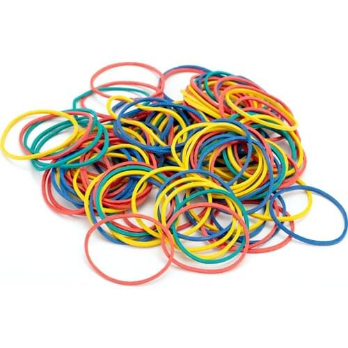 50g / pack Deli 3219 color rubber band is suitable for banknote, heavy elastic rubber band, high quality office rubber band