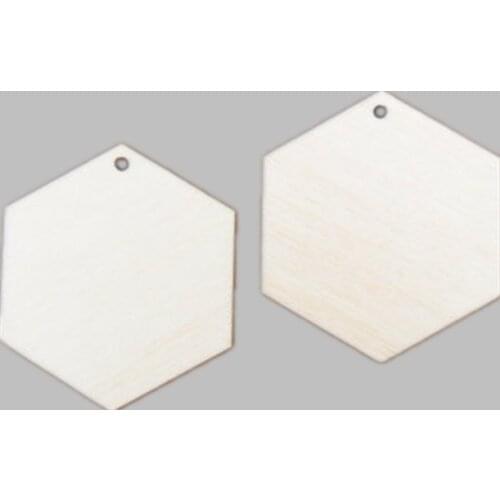 50 pcsWood Hexagon Earring Pendant Jewelry Shapes 5X5cm Laser Cut With 1 Hole