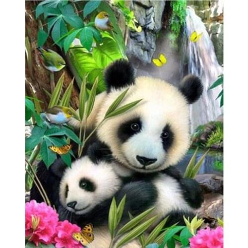 Diamond Painting Full Drill Panda Broderie Diamond Cartoon Cross Stitch Modern Home Decor Resin Pictures