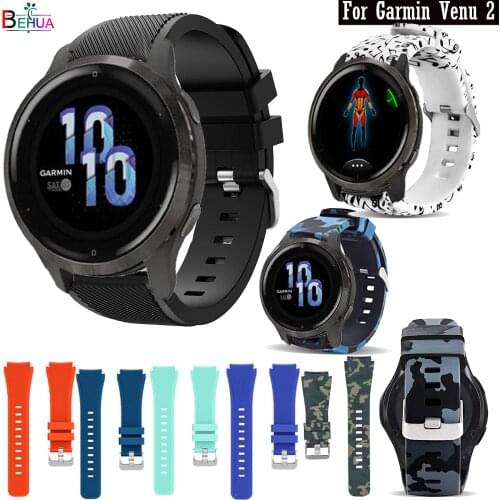 BEHUA 22MM Slicone WatchBand For Garmin Venu 2 Strap Smart Wristband For Garmin Vivoactive 4 / Forerunner 745 belt Accessories