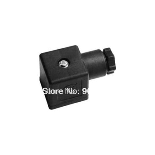 Free Shipping 100PCS Black DIN43650A Coil Connector With Gasket and Screw for both AC & DC Voltage