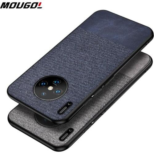 For Huawei Mate 30 Pro Case Shockproof Back Cover Cloth Fabric Silicone Soft Edge Cover For Huawei P20 P30 Mate 20 Lite Pro Case