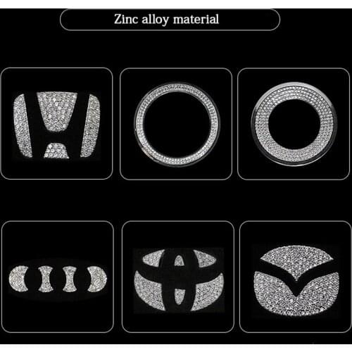 DHL 1000set Car decor for Volkswagen Audi Volvo Lexus Honda Mazda Toyota BMW Car steering wheel logo diamond decoration stickers