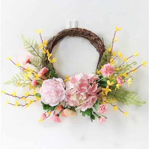 Garland Decoration Silk Flower Simulation Artificial Mothers Day Outer Diameter 50cm 1pcs Wall Hanging Wreath