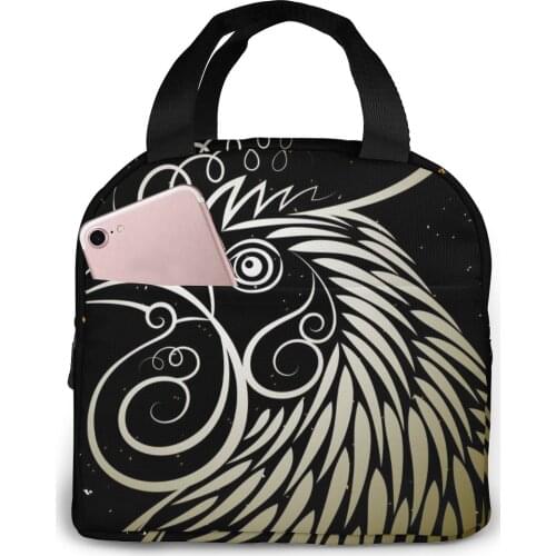 The Head Of Rooster Cooler Bag Portable Zipper Thermal Lunch Bag Convenient Lunch Box Tote Food Bag