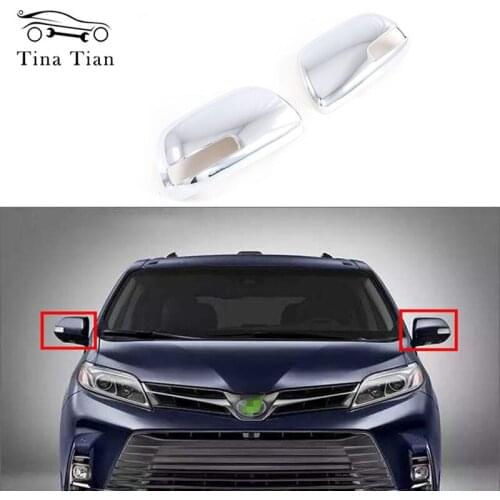 Fit For Toyota Sienna 2015 2016 2017 2018 2019 2020 Chrome Rearview Mirror Coverr Mirror Cover Modeling Accessories