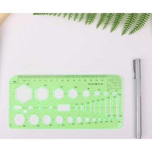 Stationery Drafting Drawing Measuring Tool Geometric Combine Template Ruler Pro