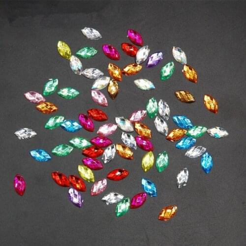 Glue On rhinestone 3D Mixed Color Horse Eyes Gem Glitters Acrylic Rhinestones DIY Nail Art Tips Decoration Manicure 100pcs