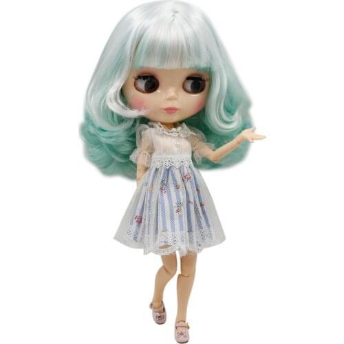 ICY DBS Blyth doll joint body natural skin factory 1/6 BJD BL136/4006 Fresh light green curly hair for girl present DIY