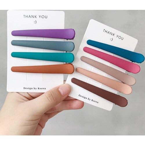 Fashion Matte Color Hair Clip Headwear Cute Hairpin Barrettes Women Girls Hair Accessories Headband Hair Styling Tool