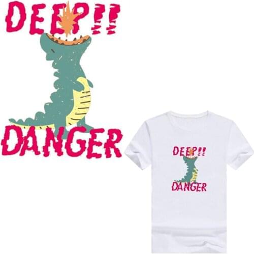 Clothes Printed Patch Deal with it Baby Crocodile Cartoon Pattern Heat transfer Printing Iron on Patches for Clothing Diy Design