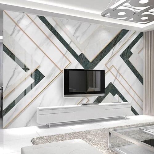 Custom Mural 3D Geometric Marble Pattern TV Background Wallpaper Home Decor Modern Living Room Bedroom Wall Decoration Fresco