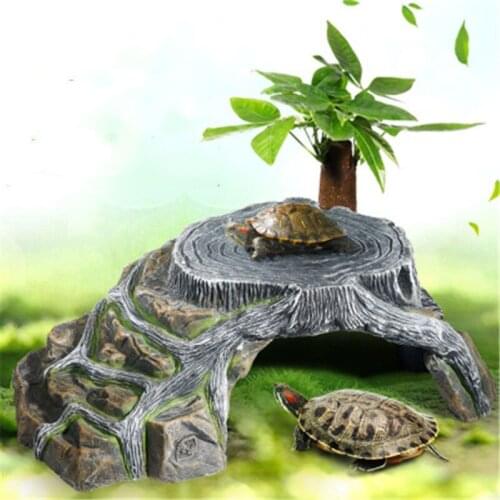 Tortoise Perches Shelter From Cave Tortoise Vats Climb Pet Sunback Platform Amphibious Pet Floating Island Climbing Platform
