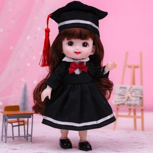 New 16cm Bjd Doll 13 Joints Movable Cute Casual Dress Clothes Set 6 Inch Fashion Dress Up Doll Girl Toy Children Birthday Gift