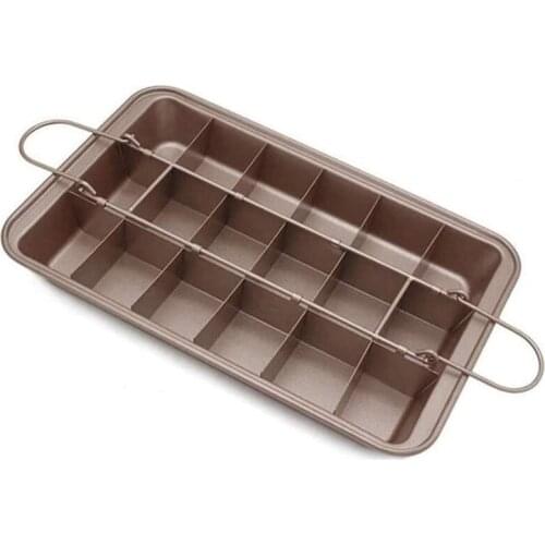 Non Stick Brownie Pans with Dividers, High Carbon Steel 18-Lattice Brownie Baking Tray for Oven Baking, Baking Pan