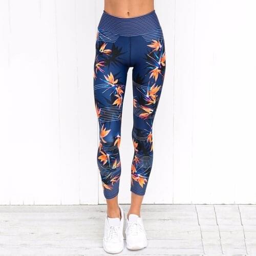 S-XXL High Waist Yoga Pants Womens Fitness Sport Leggings Stripe Printing Elastic Gym Workout Tights Running Trousers Plus Size