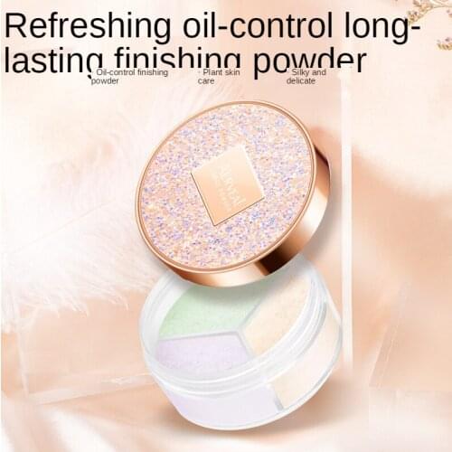 Three color makeup powder control oil waterproof anti-sweat concealer Not stuck makeup do not card powder to cover the powder