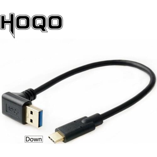 Down Angle USB 3.0 A Male to USB-C Male Cable 90 Degree Down Angled USB 3.0 A to USB Type C Data Sync & Charge Cord for PC HDD