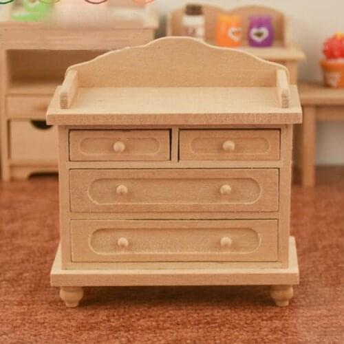 1:12 Dolls House Handmade Solid Wood Nightstand Cabinet Furniture Accessory