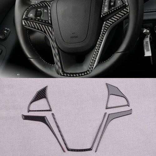 1 Set Steering Wheel Cover Sticker Trim Black Carbon Fiber Fit for Chevrolet Camaro 2013 2014 2015 Car Decoration