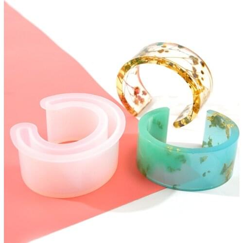 1 Set DIY Crafts Rings Bracelet Crystal Epoxy Resin Mold Bangle Silicone Mould