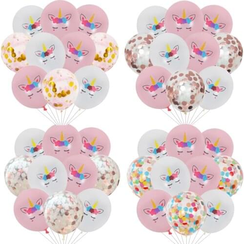 10Pcs Unicorn Party Balloons Birthday Baloon Unicorn Decoration Latex Confetti Balls Birthday Party Decoration Kids Toy Supplies