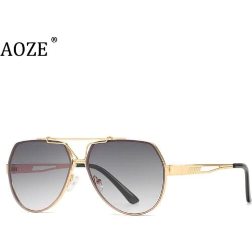 2021 NEW Fashion Stylish Metal Pilot Style Gradient Sunglasses For Men Women Luxury Brand Design Sun Glasses Shades 36048