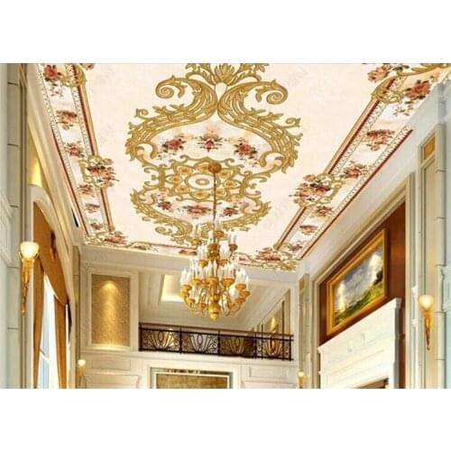 Customize 3D Mural Wallpaper European Style Modern Luxury Ceiling Murals Hotel Hall Bedding Room Backdrop Home Decor Wall Papers